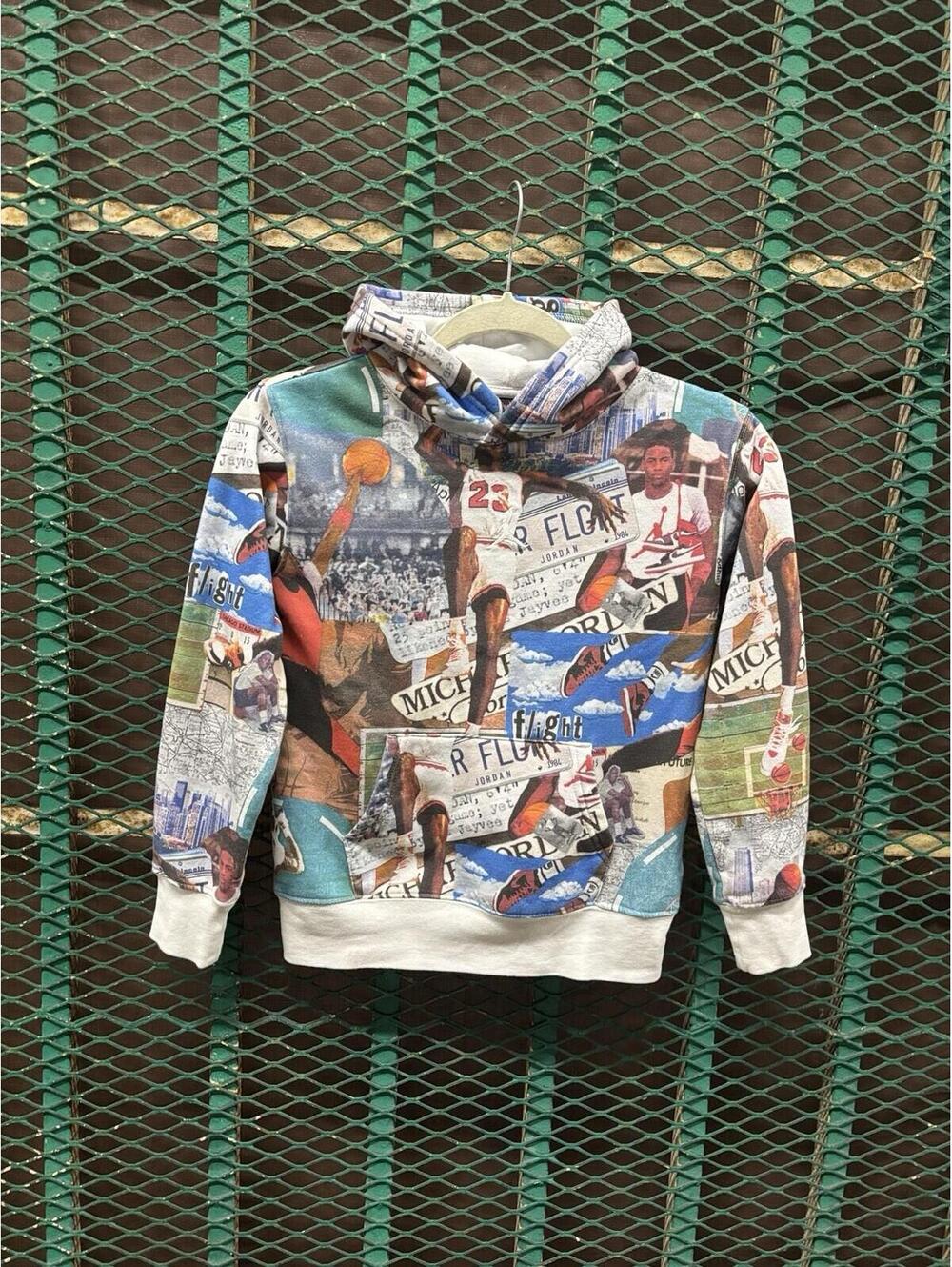 Air Jordan Kids Small Brooklyn Fleece All Over Print Hoodie Michael Jordan